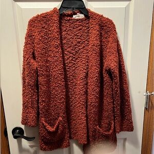 Orange Fluffy Cardigan